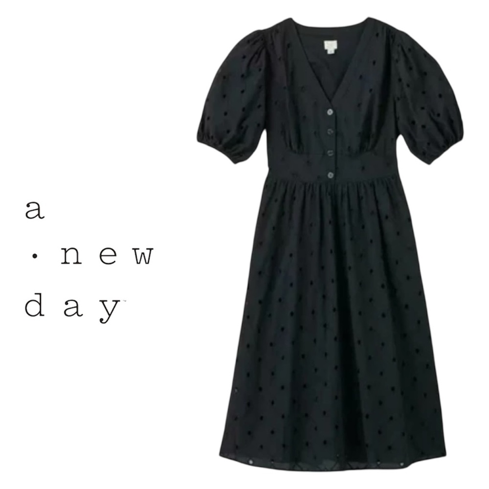 Black Eyelet Midi Dress